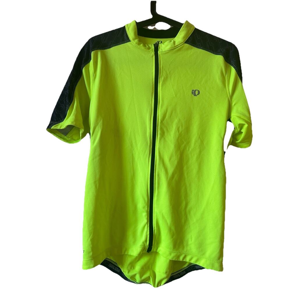 Pearl Izumi Cycling Jersey Men Sz Medium Neon High Viz Full Zip Biking Outdoor